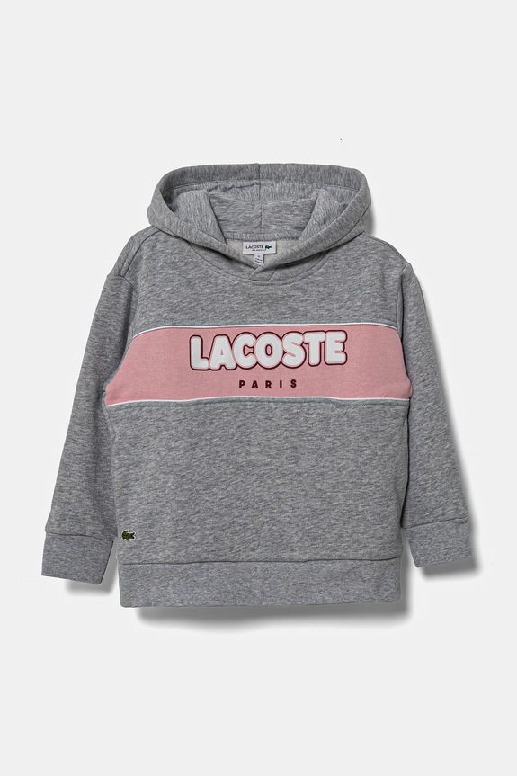 Lacoste bluză copii print gri SJ2445