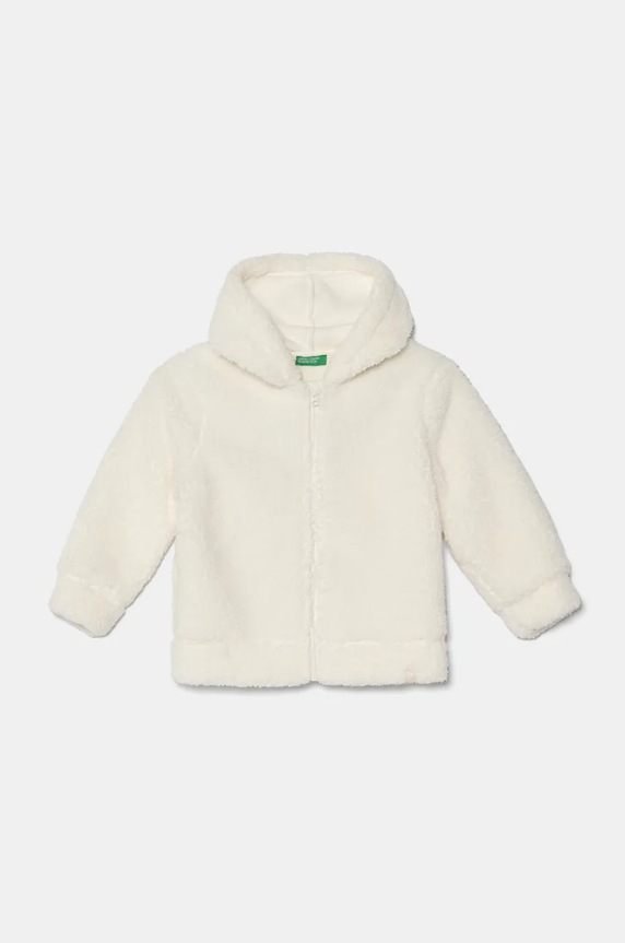 Παιδική μπλούζα United Colors of Benetton με κουκούλα μπεζ 31VZG502C.P.Reproposed