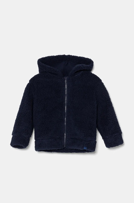 Детски суичър United Colors of Benetton с качулка тъмносин 31VZG502C.P.Reproposed