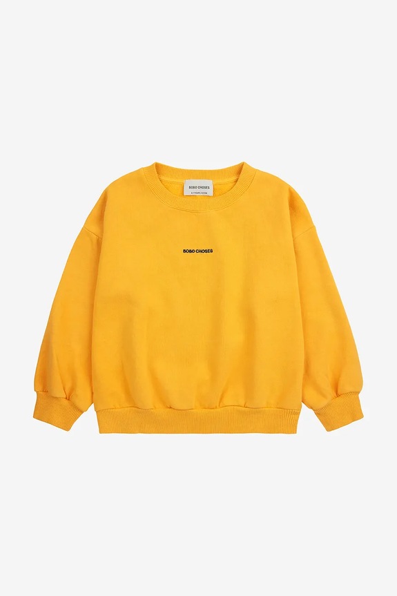 Dětská bavlněná mikina Bobo Choses Sun 324EC017 žlutá AW24