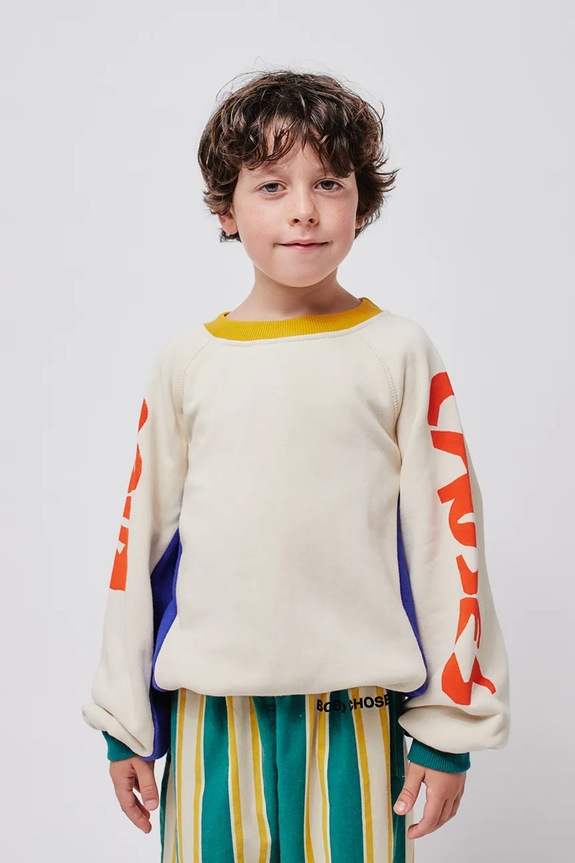 Bobo Choses bluza bawełniana dziecięca nadruk beżowy 224TC004