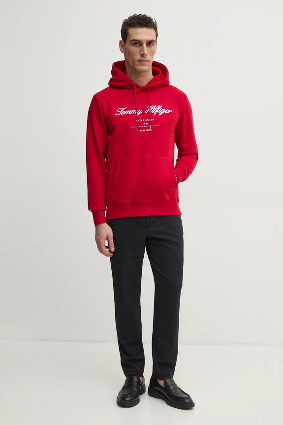 Mikina Tommy Hilfiger MW0MW33631 červená SS26