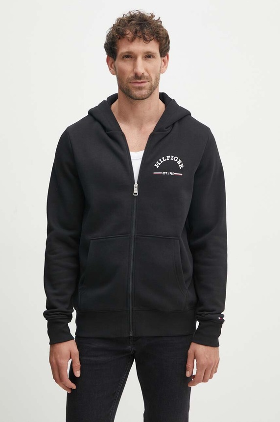 Mikina Tommy Hilfiger s kapucí černá MW0MW35571