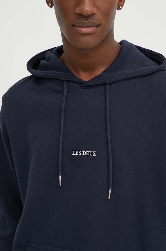 Pamučna dukserica Les Deux LDM202033 mornarsko plava