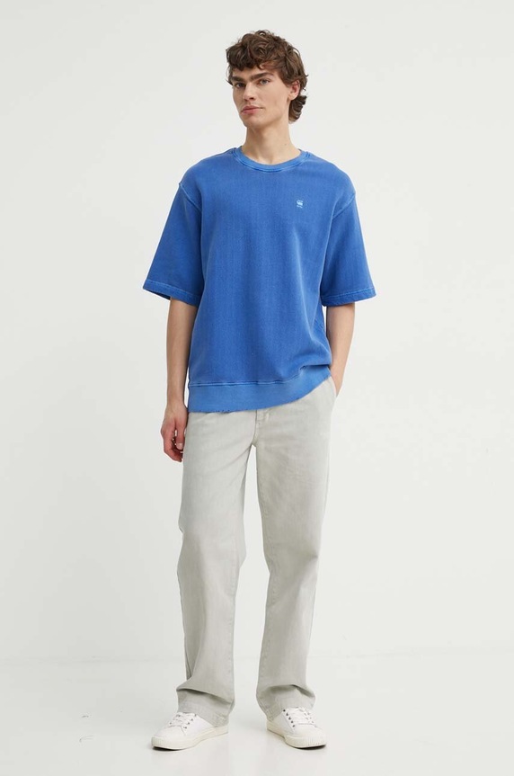 G-Star t-shirt bawełniany D24679.D688 niebieski AW24