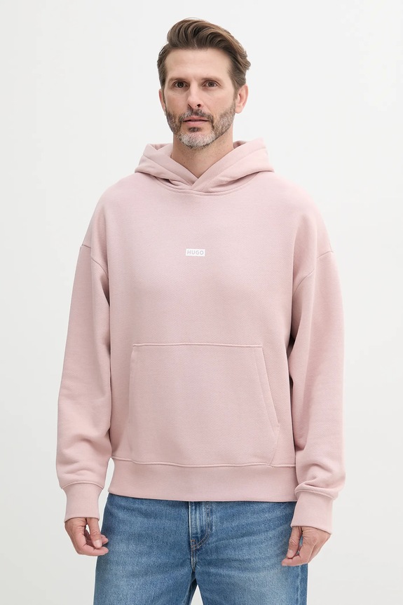 Odzież HUGO Blue bluza z kapturem męska bawełniana Nazardo 50510724 różowy