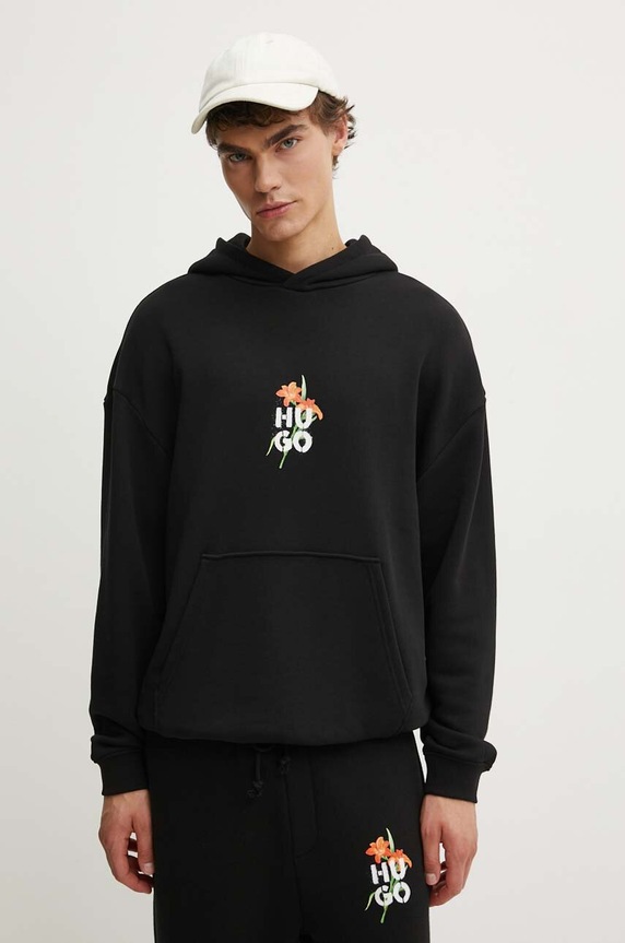 HUGO bluza z kapturem czarny 50517408