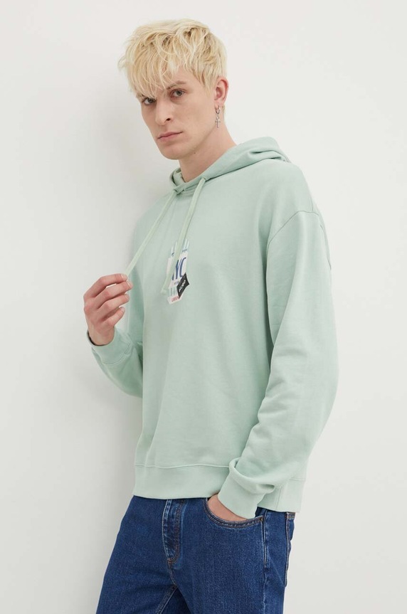 Ρούχα Βαμβακερή μπλούζα HUGO 50519849 πράσινο