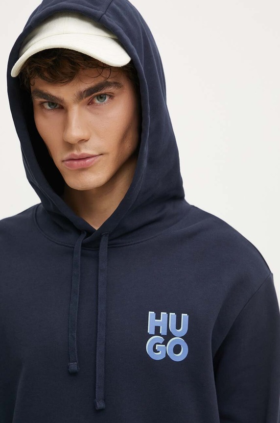HUGO bluza bawełniana granatowy 50520159