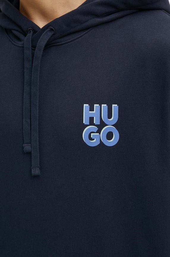 HUGO bluza bawełniana 50520159 granatowy
