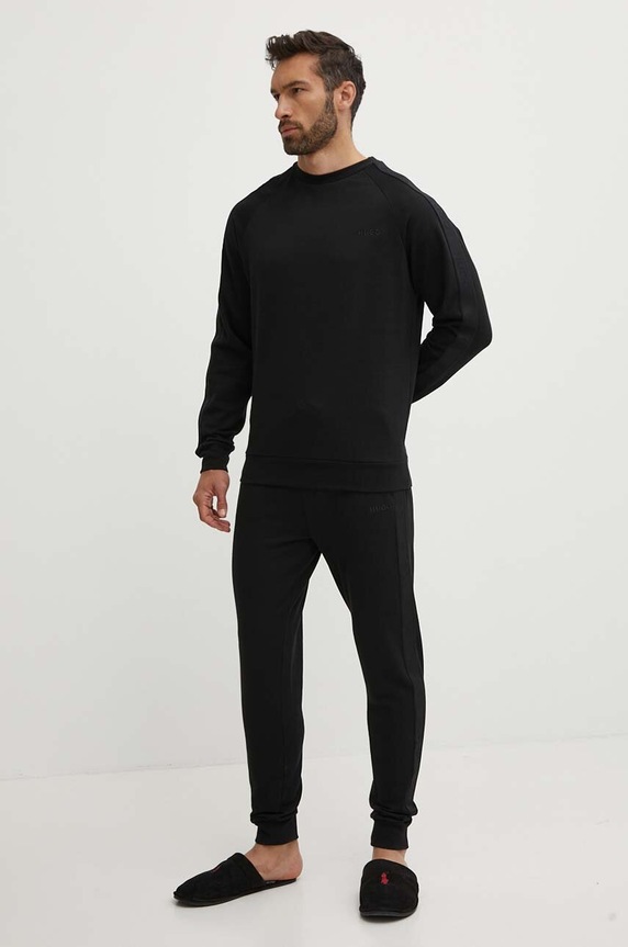 HUGO bluza bawełniana lounge 50520494 czarny SS25