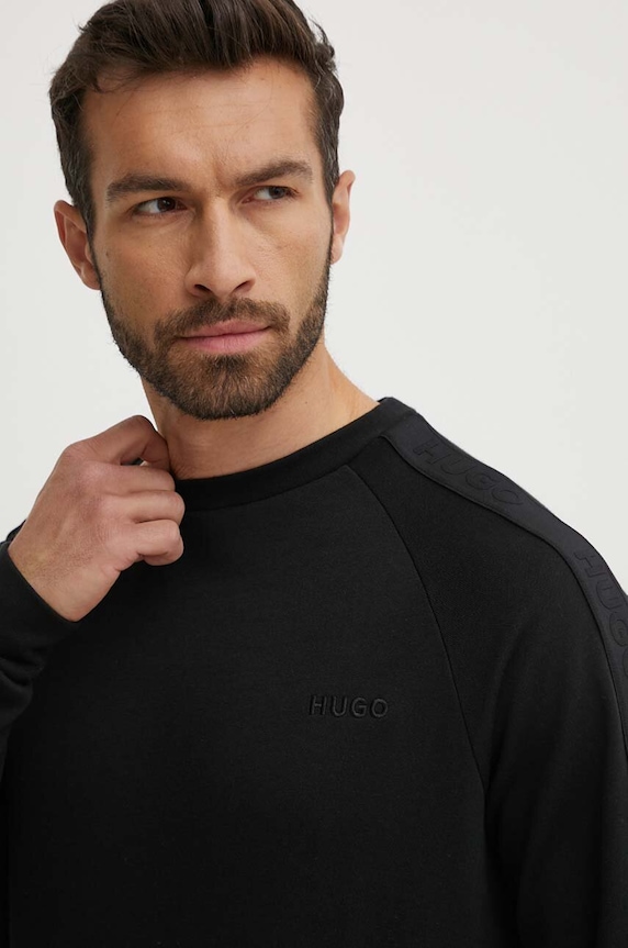 HUGO bluza bawełniana lounge czarny 50520494