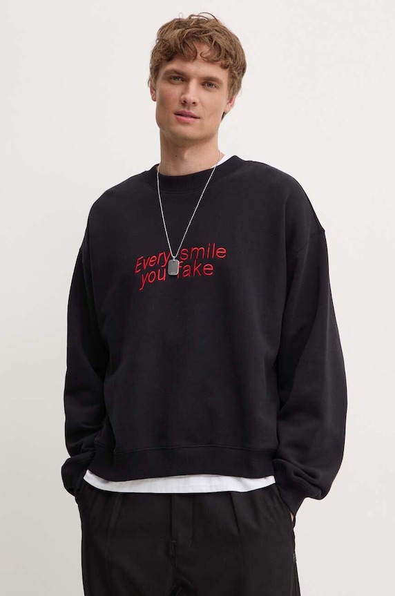 MSGM hanorac de bumbac imprimeu negru 3740MM136.247795