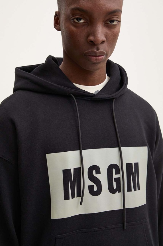 Bavlněná mikina MSGM 3740MM525.247799 černá AW24