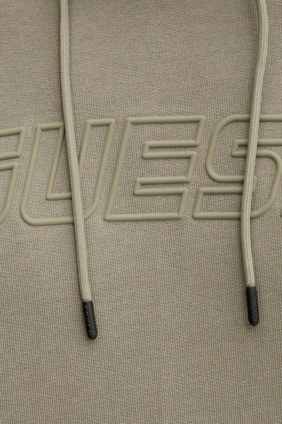 Guess bluza z kapturem męska z bawełną ALDWIN Z4YQ12.KAIJ1 zielony