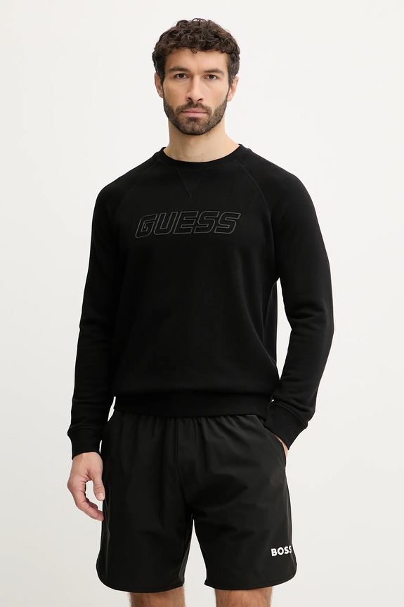 Guess bluza ALDWIN print negru Z4YQ16.KAIJ1