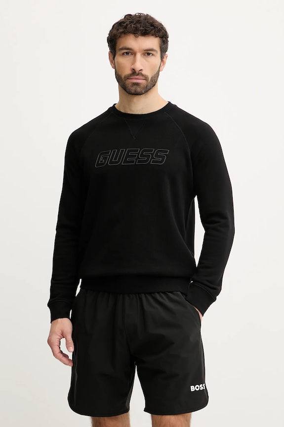 Guess bluza ALDWIN print negru Z4YQ16.KAIJ1