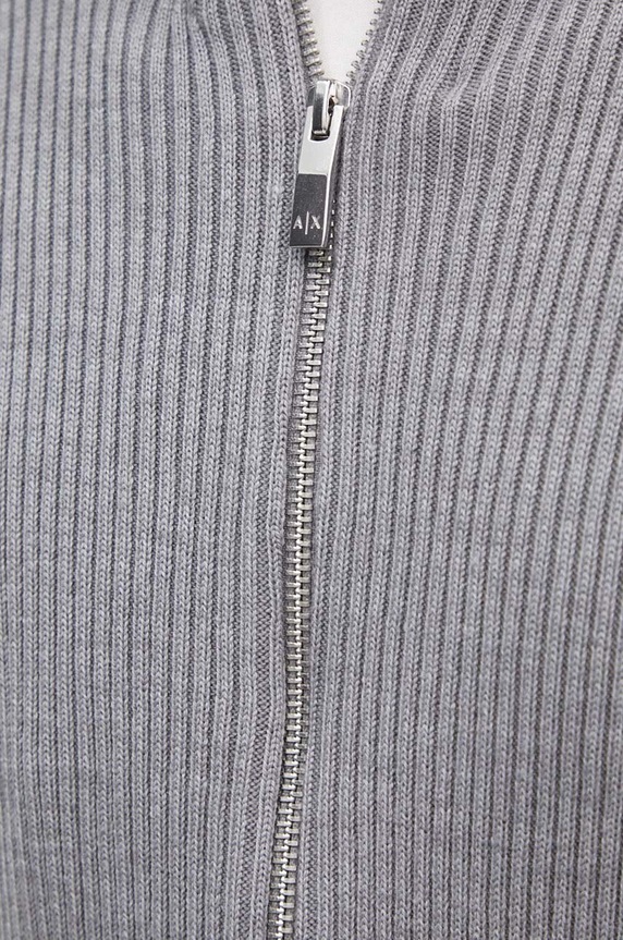 Armani Exchange kardigan z domieszką wełny 6DZE6G.ZM5BZ szary