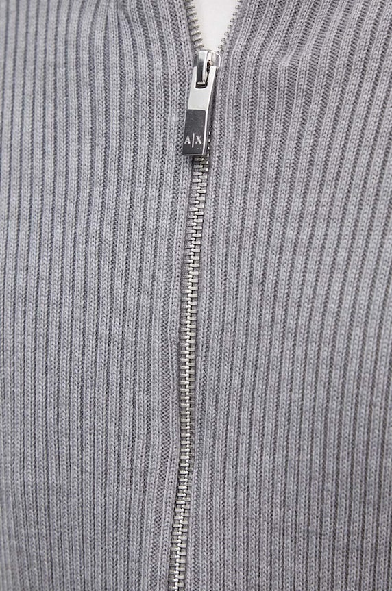Armani Exchange kardigan z domieszką wełny 6DZE6G.ZM5BZ szary