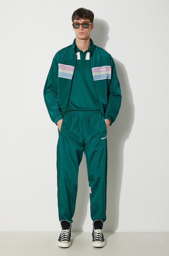 Tepláky adidas Originals 80s Nylon Archive 3-Stripes Track Top JC6519 zelená AW24