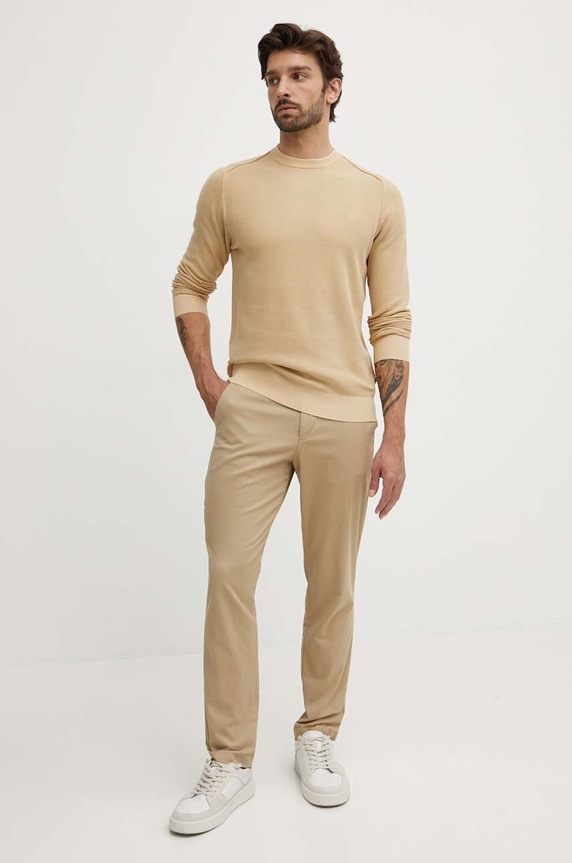 Pepe Jeans sweter bawełniany CRAIG PM702441 beżowy AW24
