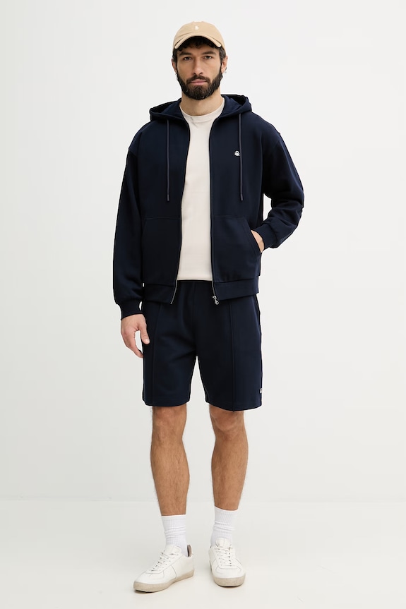 United Colors of Benetton суичър с цип мъжки от памук 342ZU500P тъмносин SS26