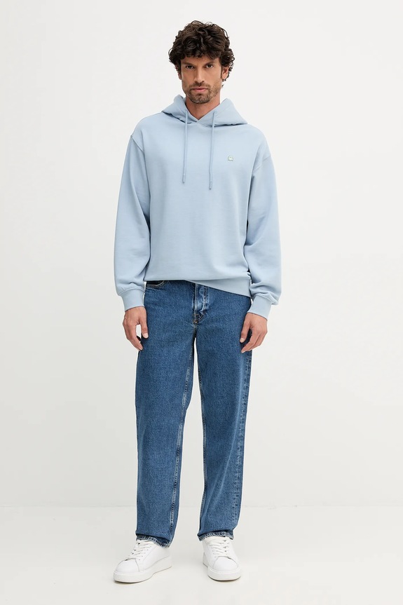 Pamučna dukserica United Colors of Benetton 342ZU201K plava AW25