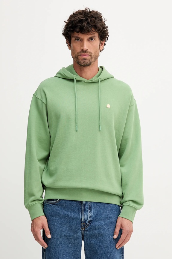 United Colors of Benetton hanorac de bumbac uni verde 342ZU201K