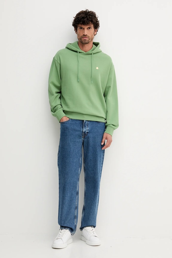 United Colors of Benetton hanorac de bumbac 342ZU201K verde AW25