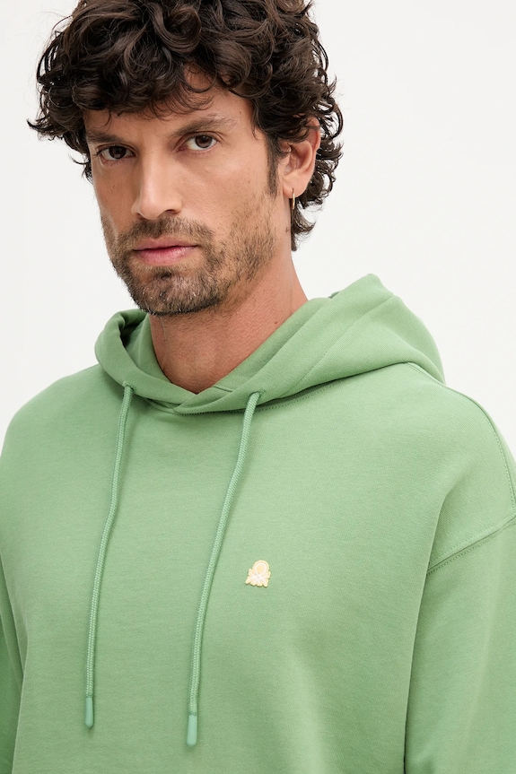 United Colors of Benetton hanorac de bumbac verde 342ZU201K