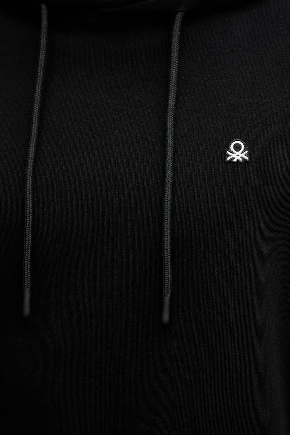 United Colors of Benetton hanorac de bumbac 342ZU201K negru