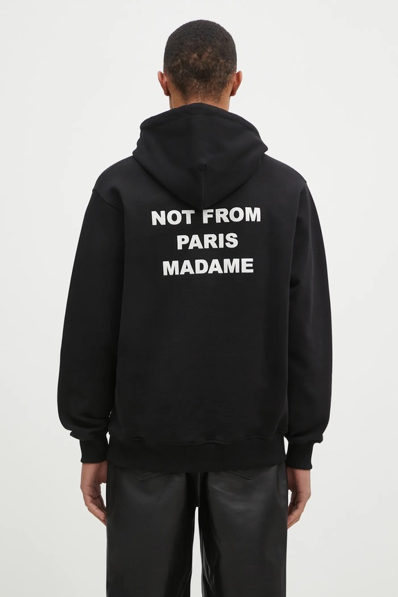 Drôle de Monsieur cotton sweatshirt Le Hoodie Slogan cotton black PERM.HO162.CO127.BL