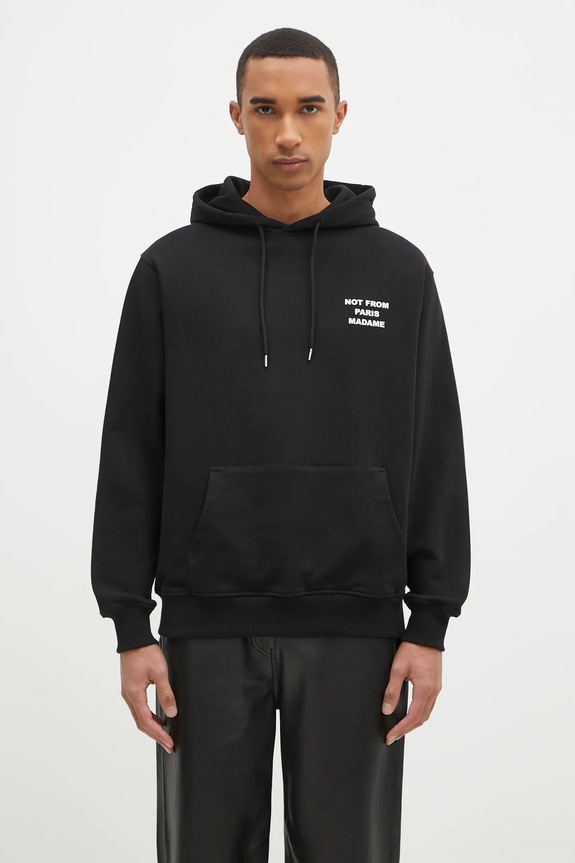 Clothing Drôle de Monsieur cotton sweatshirt Le Hoodie Slogan PERM.HO162.CO127.BL black