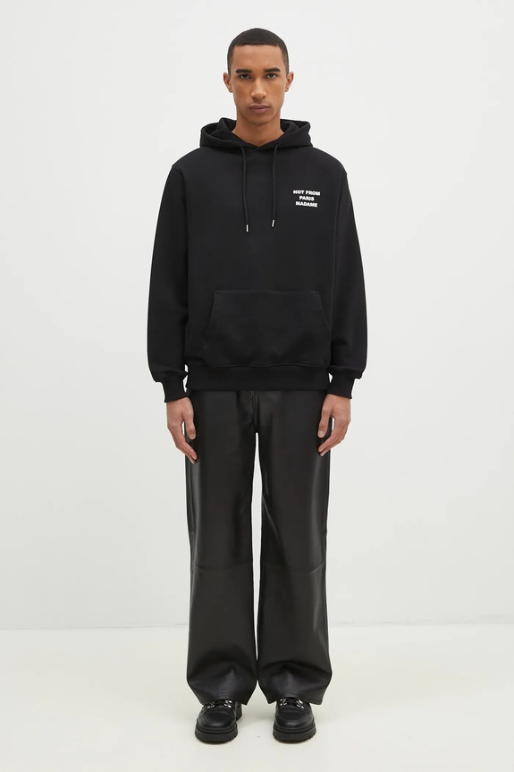 Drôle de Monsieur cotton sweatshirt Le Hoodie Slogan PERM.HO162.CO127.BL black