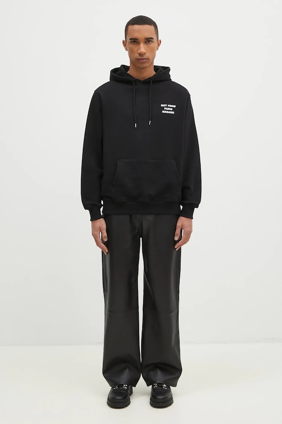 Drôle de Monsieur cotton sweatshirt Le Hoodie Slogan PERM.HO162.CO127.BL black