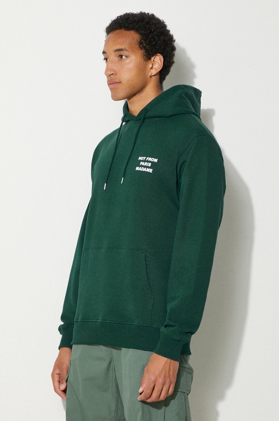 Odjeća Pamučna dukserica Drôle de Monsieur Le Hoodie Slogan PERM.HO162.CO127.DGN zelena