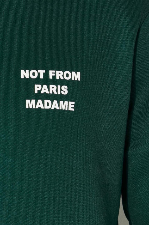 Pamučna dukserica Drôle de Monsieur Le Hoodie Slogan PERM.HO162.CO127.DGN zelena