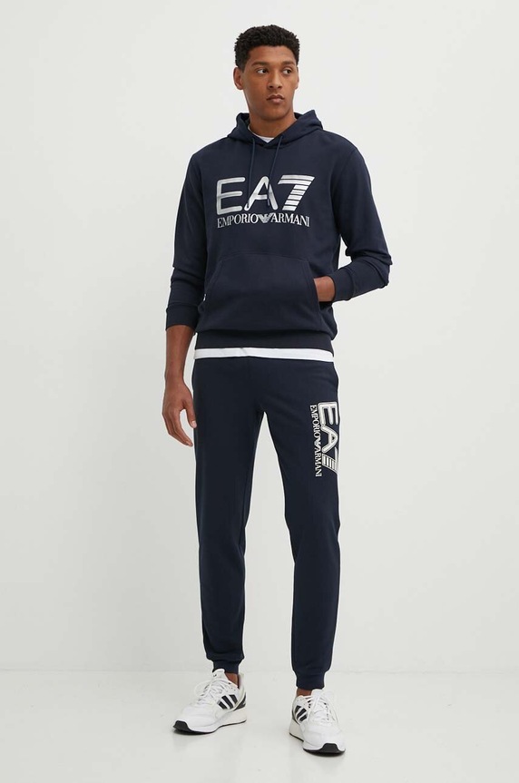 EA7 Emporio Armani felpa in cotone PJSHZ.6DPM16.1562 blu navy AW24
