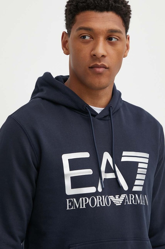 EA7 Emporio Armani felpa in cotone blu navy PJSHZ.6DPM16.1562