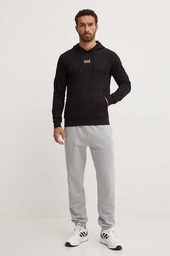 EA7 Emporio Armani felpa in cotone PJVRZ.8NPM32.0208 nero AW24