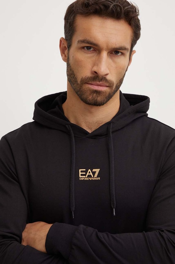 Pamučna dukserica EA7 Emporio Armani crna PJVRZ.8NPM32.0208
