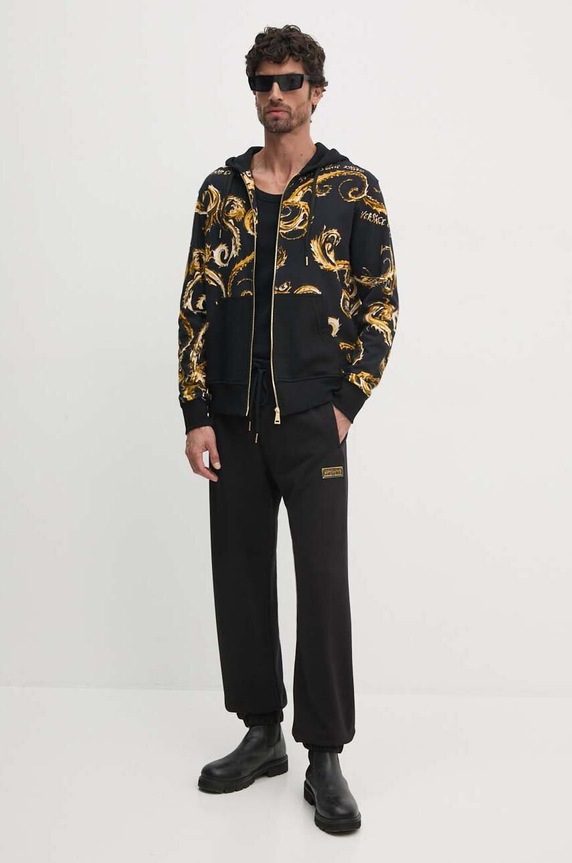 Bavlněná mikina Versace Jeans Couture 77GAI3Z1.FS161 černá AW24
