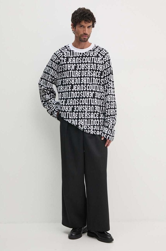 Versace Jeans Couture bluza bawełniana 77GAI316.FS157 czarny AW24