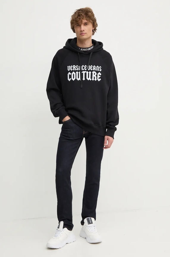 Versace Jeans Couture hanorac de bumbac 77GAIL02.CF02L negru AW24