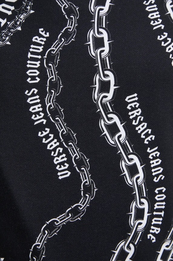 Βαμβακερή μπλούζα Versace Jeans Couture 77GAI3H0.FS160 μαύρο