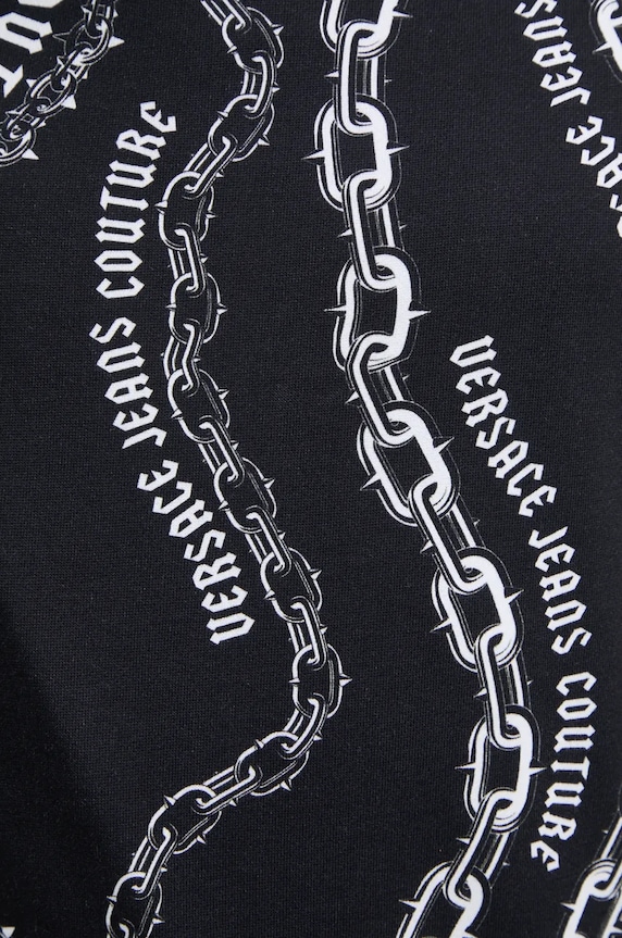 Βαμβακερή μπλούζα Versace Jeans Couture 77GAI3H0.FS160 μαύρο