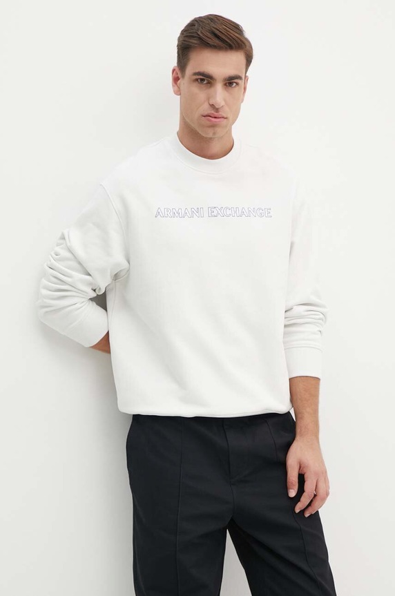 Armani Exchange bluza bawełniana aplikacja biały 6DZMBA.ZJADZ
