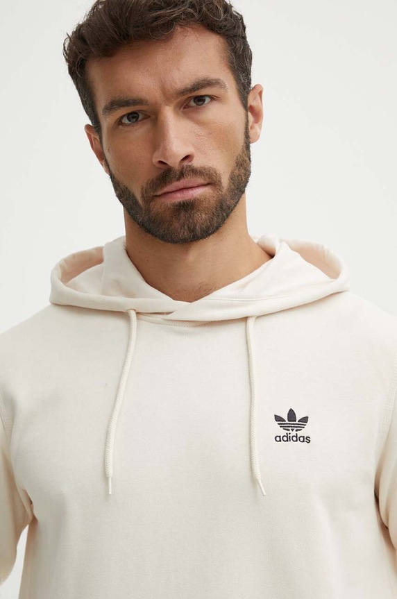 Pamučna dukserica adidas Originals bež IX7669