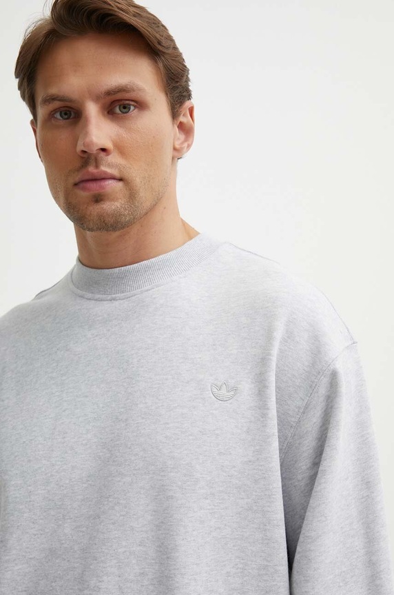 Pamučna dukserica adidas Originals siva IX9808