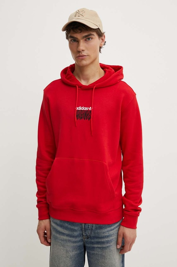 adidas Originals hanorac de bumbac rosu IZ4835